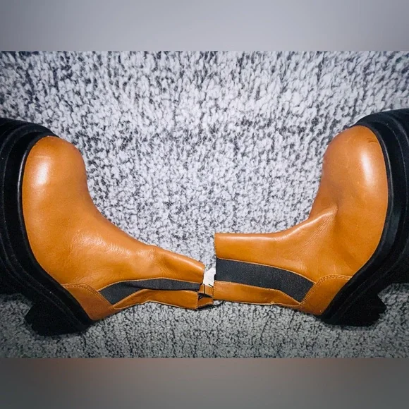 ZARA Tan Leather Ankle Boots - Picture 5 of 10